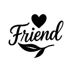 Fototapeta premium Friend heart and leaf graphic, love connection symbol