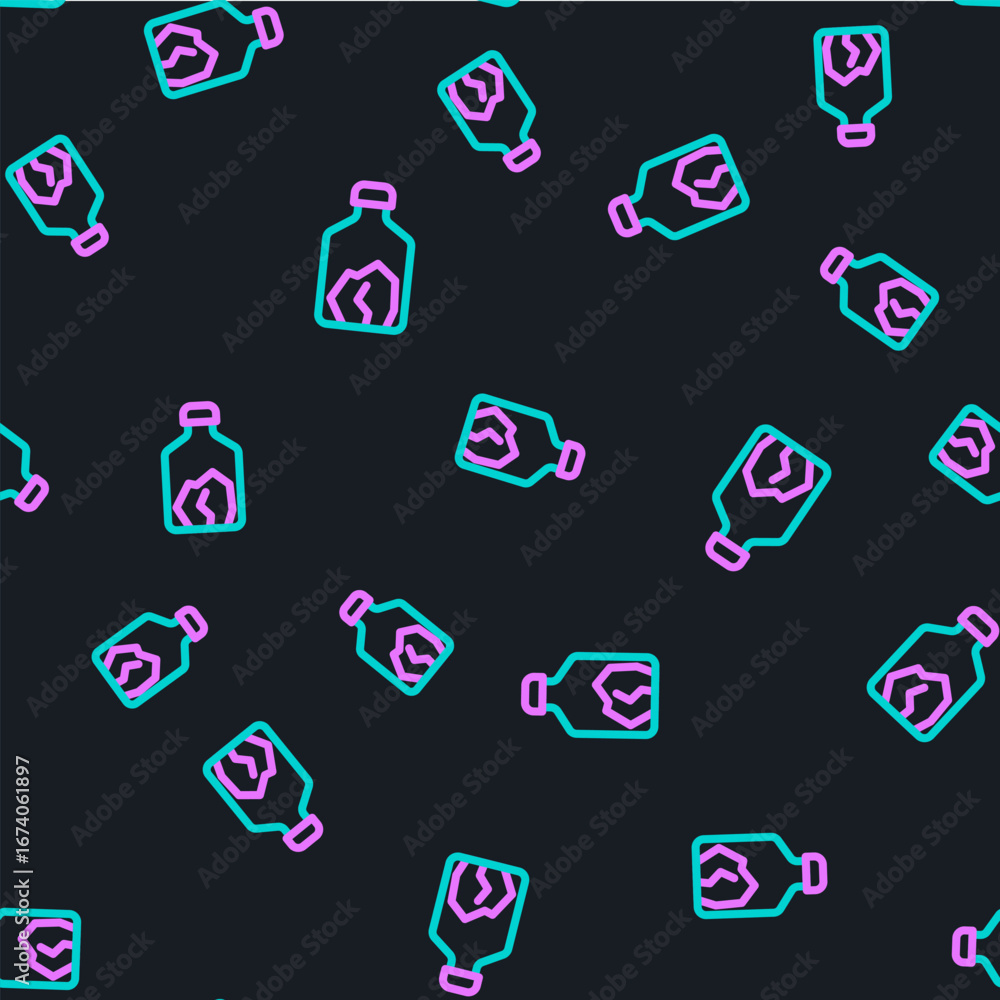 Poster line ore mining icon isolated seamless pattern on black background. vector