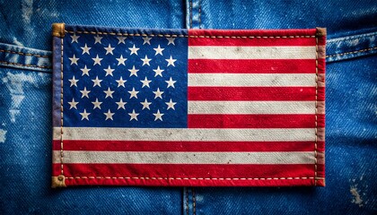 American flag patch on denim (1)