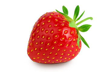 Strawberry isolated on white background. Fresh berry with depth of field