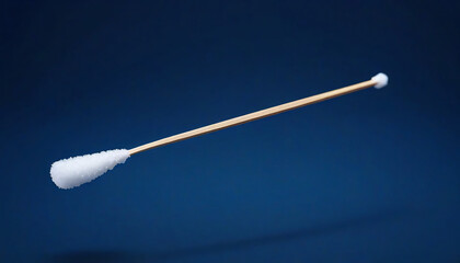cotton swabs on blue background