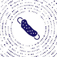 Blue Washcloth icon isolated on white background. Bath house sauna washcloth sign. Item for pleasure and relaxing. Abstract circle random dots. Vector