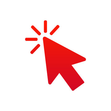 Red Mouse Click Cursor Icon &ndash; Minimalist Pointer Graphic for UI, Web, and Design Projects