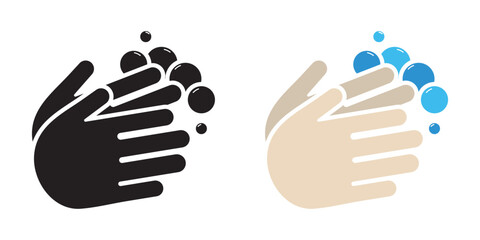 Wash, washing hands to keep clean flat vector icon for websites and print