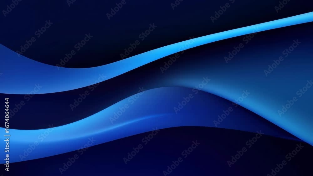 Poster abstract video background with smooth, flowing blue waves. captured from a dynamic, angled perspecti