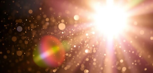 Fototapeta premium Close-up of glittering dust motes in sunbeam,sparkling particles, shimmer, glitter