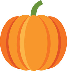 Bright Orange Pumpkin Vector Illustration for Autumn and Harvest Themes