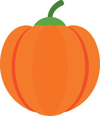 Minimalist Orange Pumpkin Vector Illustration for Autumn and Halloween Design
