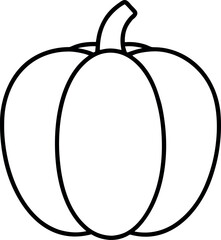 Thick Outline Pumpkin Line Drawing Clipart