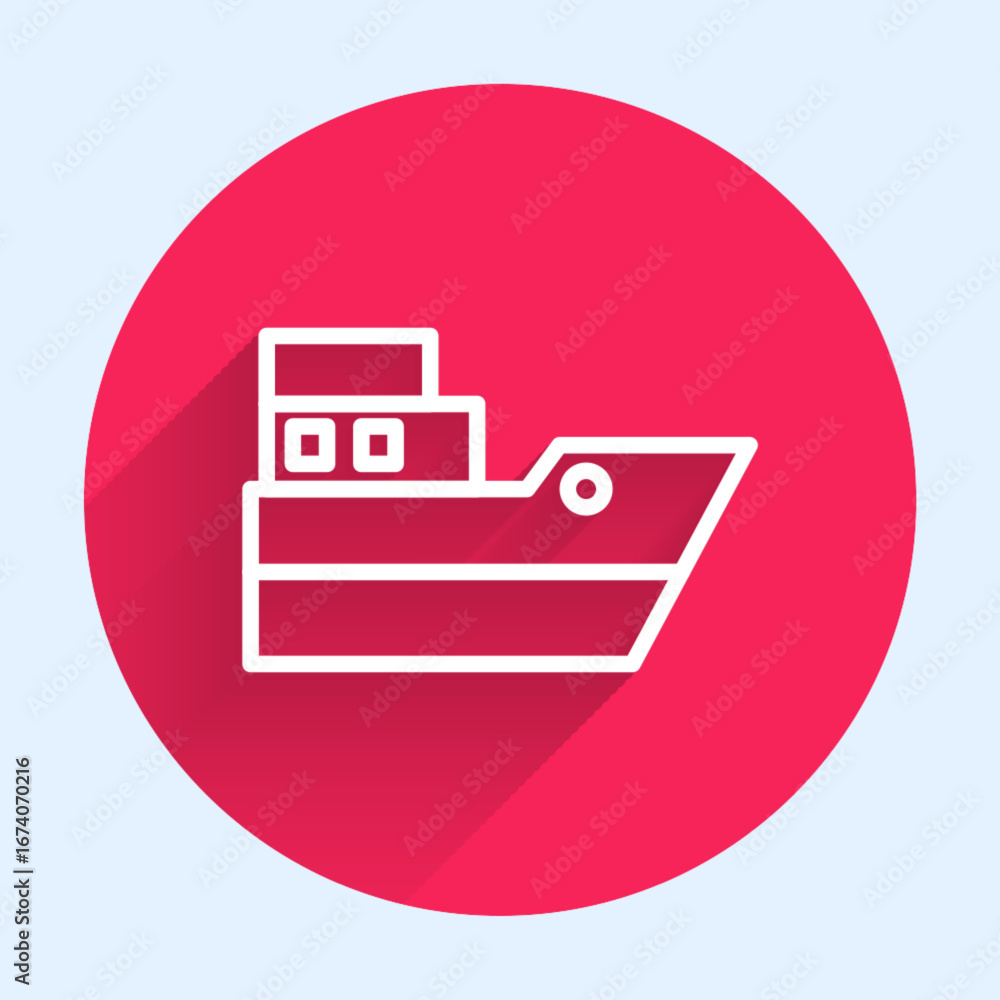 Poster white line ship line path of ship sea route with start point gps and black line icon isolated with l
