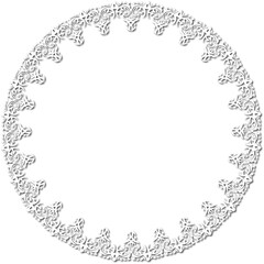 White round vintage  frame on transparent background. PNG, 300 DPI