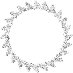 White round vintage  frame on transparent background. PNG, 300 DPI