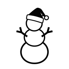 Simple Black and White Christmas Snowman Icon