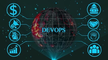 Dev Ops concept global network technology business growth collaboration innovation cybersecurity financial success marketing strategy human resources digital transformation - Powered by Adobe