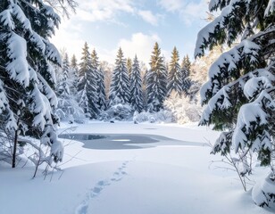 Fototapeta premium Winter Woodland Snow