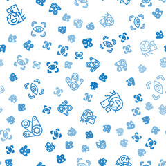 Obraz premium Set line Timing belt kit, Basic geometric shapes and Eye scan on seamless pattern. Vector