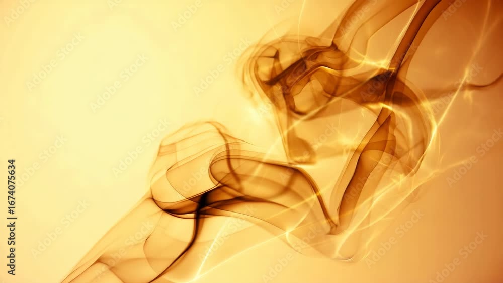 Aufkleber abstract golden swirling smoke motion animation with dynamic flowing patterns