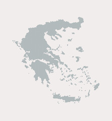 Obraz premium Vector map of Greece from points, dotted template