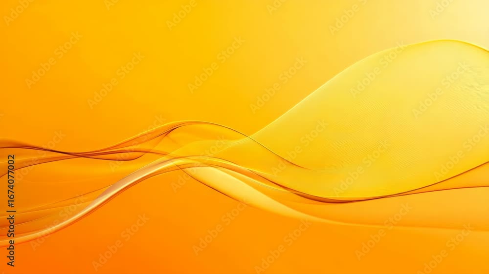 Poster dynamic abstract waves in warm orange and yellow color palette for background visuals
