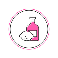 Filled outline Limoncello bottle icon isolated on white background. Bottle of fresh homemade lemonade. Vector