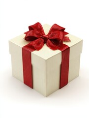 Obraz premium gift box tied ribbon isolated on white background