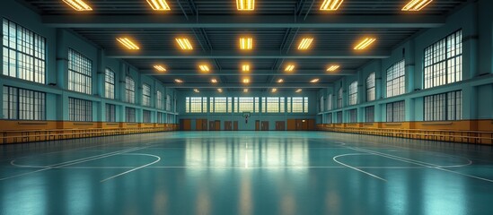 Empty indoor sports arena.