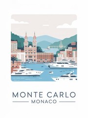 Obraz premium Vintage Travel Poster of Monte Carlo 