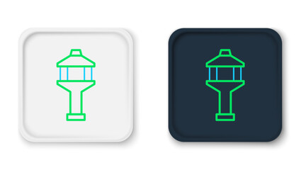 Line Airport control tower icon isolated on white background. Colorful outline concept. Vector