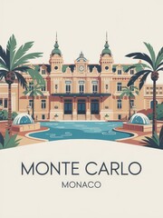 Vintage Travel Poster Monte Carlo