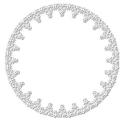 White round vintage frame on a white background. JPG, 300 DPI.
