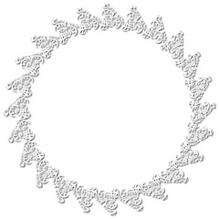 White round vintage frame on a white background. JPG, 300 DPI.
