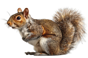 Obraz premium Gray squirrel, side profile, alert
