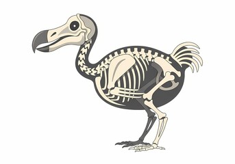 Fototapeta premium Illustration of a dodo skeleton on a white background