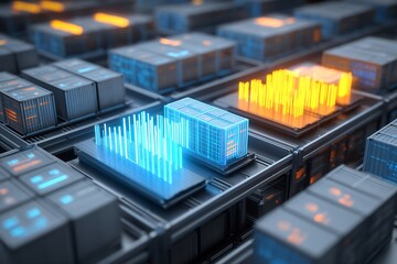 Data center server racks for cloud computing and ai concept