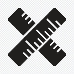 Crossed Rulers Silhouette Icon – Precision Measurement Symbol for Design and Education and icon, web, video, button, computer, film, internet, media, business, movie, design, vector, player, 