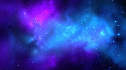 Obraz premium Vibrant Cosmic Nebula with Mixed Colors of Blue and Purple Hues