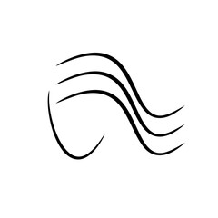 logo for beauty salon. silhouette of female face and curls of hair. stylized icon hairstyle of lush hair