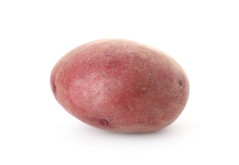 Fresh ripe red potato isolated on white