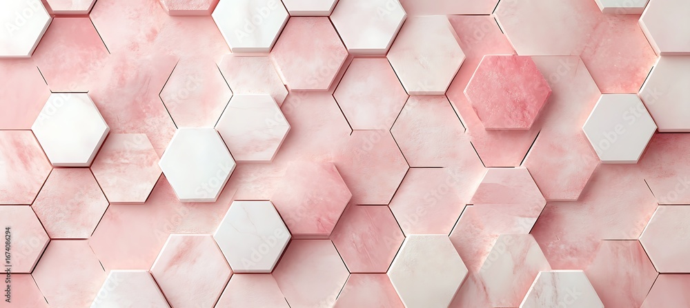 Poster abstract geometric pattern with pink hexagons for modern design and creative backgrounds use case | 