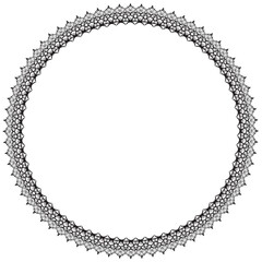 Black round vintage vector frame on a white background. eps10