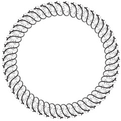 Black round vintage vector frame on a white background. eps10