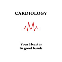 Vector logo for cardiogram, medical, heart