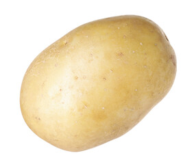 One whole ripe potato isolated on white