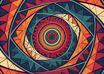 Geometric Spiral Vortex Optical Illusion Abstract Background