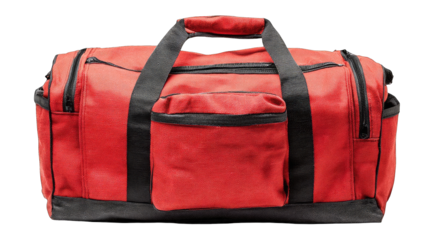 Red duffel bag with black accents (2)