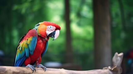 Obraz premium Vibrant parrot perched on a branch