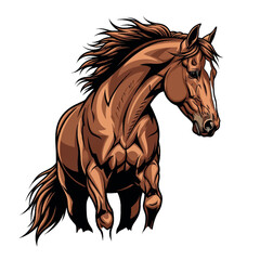 Obraz premium illustration, drawing, vector, design, animal, horse, art, graphic, background, nature, wild, isolated, mammal, silhouette, farm, black, symbol, white, speed, beautiful, sketch, stallion, mane, 