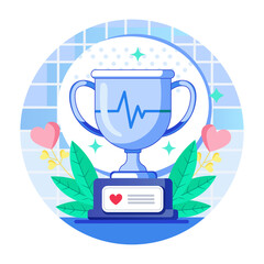 An illustration of health achievement designed in flat style