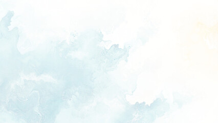 Soft watercolor sky white bright blue background.