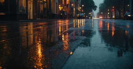 night and light on the reflected water